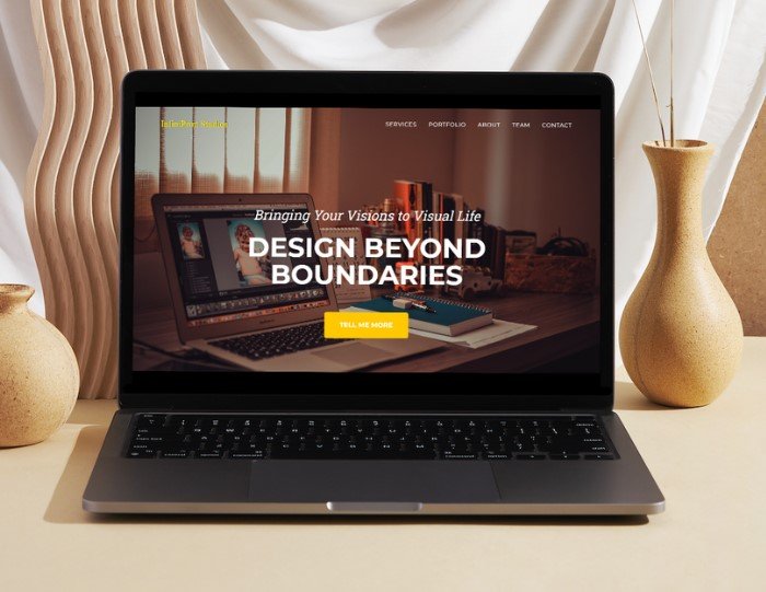 Laptop Custom Business Website Mockup